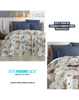 ETEHOMETEX ÇİFT KİŞİLİK BASKILI PAMUK PİKE ARLES 8696474231886